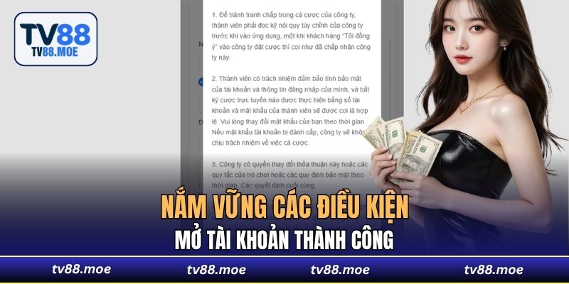 Nắm vững các điều kiện để mở tài khoản thành công